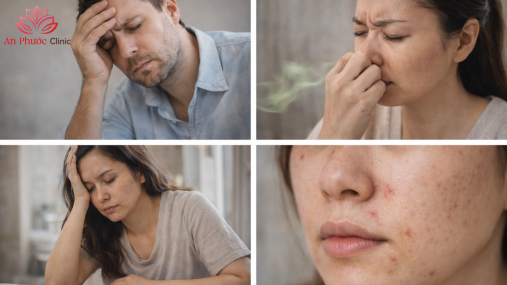 Một trong những triệu chứng của việc tích tụ độc tố